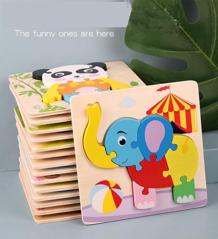 3D Wooden Animal Puzzles Set